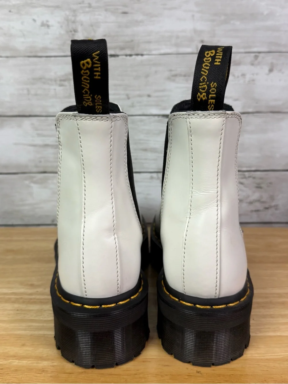 Dr Martens White Quad Platform Chelsea Boot Size 9